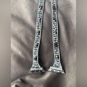 New Victoria Emerson Silver Gray Pearl Crystal Beaded Apple